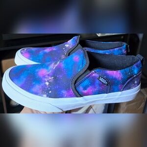 Vans Asher Galaxy Classic Big Girl's Slip-on Shoes, Sz 6.0